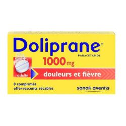 Doliprane 1000mg- paracétamol - 8 comprimés effervescents