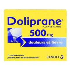 Doliprane 500mg - paracétamol - 12 sachets